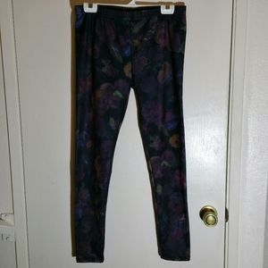 Jessica Simpson fleece lined dark floral leggings
